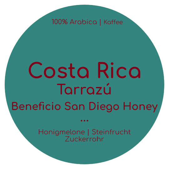 Kopie von Barösta Kaffee - Costa Rica Tarrazú Palmichal lot  Micro-Mill Honey